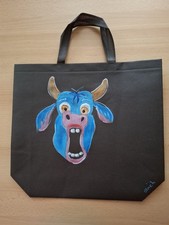 Tasche  Handbemalt Stier Braun