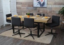 B-Ware 6er-Set Esszimmerstuhl Cadiz II, drehbar, Stoff dunkelgrau, Fuß schwarz