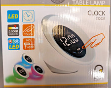 Tischlampe  mit Uhr Esto 722027, Leuchte mit Farbwechsel (RGB)