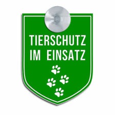 TIERSCHUTZ im Einsatz, Graviertes Schild auch mit Sauger Auto,KFZ,Auto,7x9cm