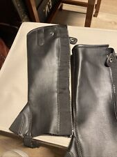 Kinder/Damen Leder Chaps Reitletten Marke Steeds Schwarz Gr.  K- Large