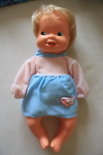 DDR  blonde Puppe mit blauen Augen & Tragetasche - ca 32 cm - ca 80er Jahre