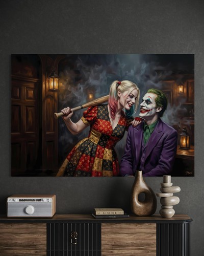 Harley quinn joker leinwand - quinn,