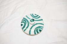 Gmundner Keramik - Deckel Zuckerdose - grün weiß geflammt - 9 cm Durchmesser