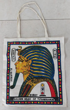 TASCHE BEUTEL LEINEN ÄGYPTISCHEN GOLDEN MASK ALT VINTAGE