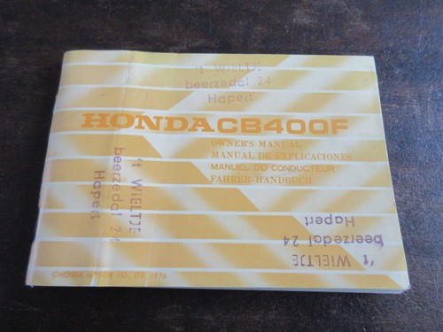 Honda cb400f 1976 owner - 1976, owner's