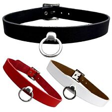 Lederhalsband blank - O-Ring - Choker - Gothic Punk Halsband aus Leder