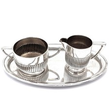 Silber Milch & Zucker Set auf