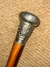 Antiker Ebenholz Gehstock /