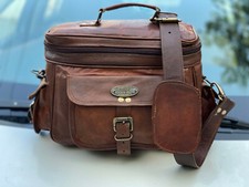 Handgefertigte tragbare Kameratasche aus echtem Rindsleder mit verstellbarem ...