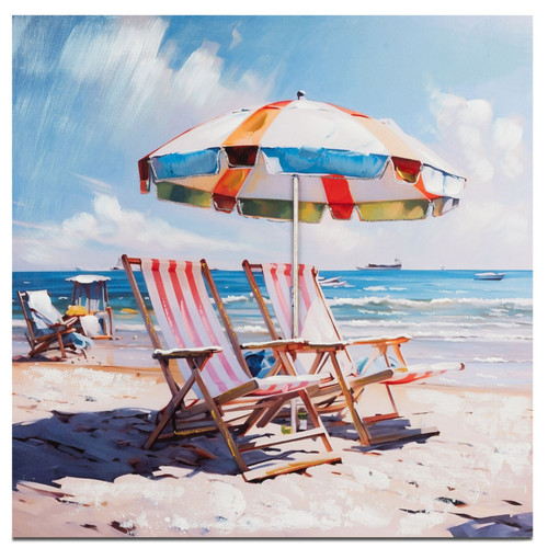 Wandbild liegestuhl strand - liegestuhl, am