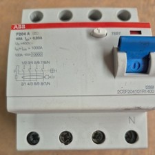 ABB FI-Schalter RCD Fehlerstrom Schutzschalter F204A-40/0,03 FI 40A 30mA 4 polig