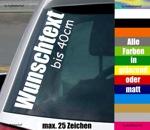 40cm wunschtext aufkleber auto - wunschtext,