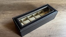 Uhrenbox Leder 6er Schwarz Uhrenkasten Uhrenbeweger Vitrine