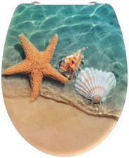 Welltime WC Sitz Toilettendeckel SEESTEN mit Absenkautomatik 37,5x45 cm