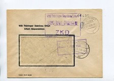 DDR Dienst ZKD Brief Erfurt Gispersleben 23.2.68 VEB Thüringer Stahlbau
