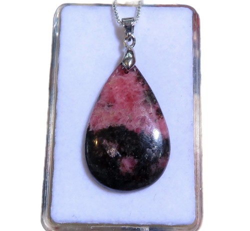 Rhodonit cabochon anhänger - rhodonit,
