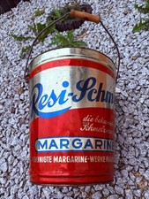 Resi Schmelz Dose Nürnberg Blecheimer Werbung Margarine alt Eimer Reklame Deko