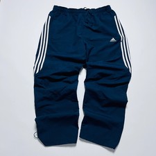 Adidas Vintage 2000s Y2K Track Pants Jogginghose Baggy Herren blau XL / XXL