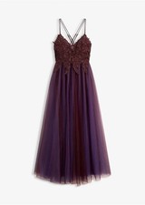 Maxikleid aus zartem tüll mit - maxikleid,