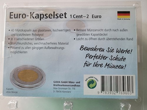 Münzkapseln für euro - , münzen