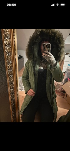 Wintermantel echt fell khaki - echt,