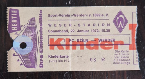 Ticket bundesliga 72 - bundesliga, 22.01.72