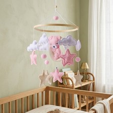 Pink bear baby crib - pink,
