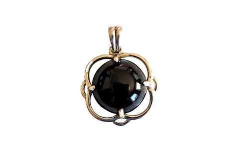 Vintage onyx anhänger silber - vintage,