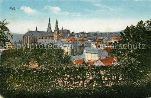 Pruem eifel stadtpanorama - stadtpanorama, mit