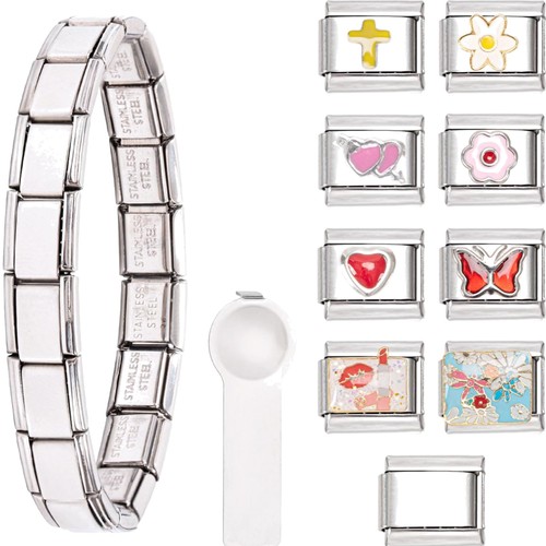 Italienische charm armband set - italienische,