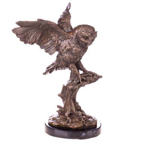 Bronze statue eule mit - statue,