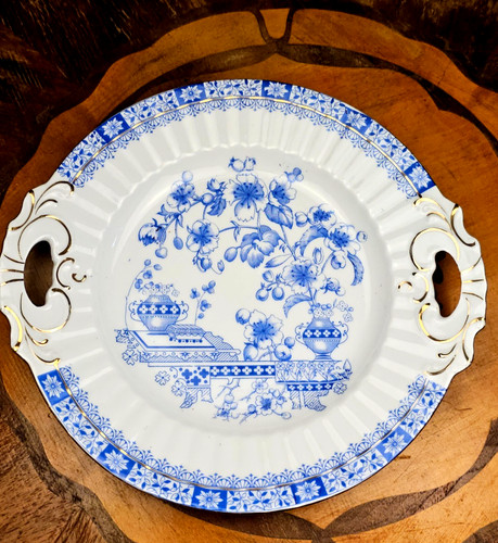 Vintage anbietschale blau - anbietschale,