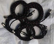 Kabel 3m XLR female / XLR male , Textil Gewebe  schwarz rot grün High End