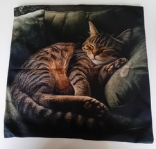Kissenhülle 45 x 45cm Katzen Deko   / das Motiv wiederholt sich auf beide Seiten