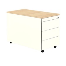 mauser Rollcontainer weiß, ahorn 4 Auszüge 41,7 x 80,0 x 57,9 cm