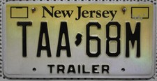 New Jersey Nummernschild USA Kennzeichen US Trailer License Plate Schild TAA 68M