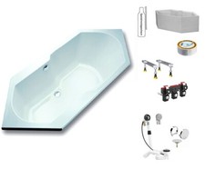 BADEWANNE HOESCH ARICA 6-ECK 190 x 90 SECHSECKWANNE WEISS 5569.010 Acrylwanne