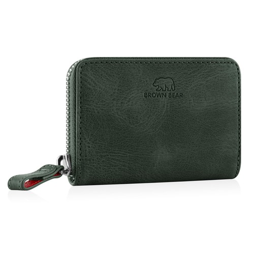 Brown bear slim wallet - bear,