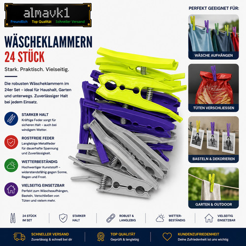 Wäscheklammern kunststoff - 24,