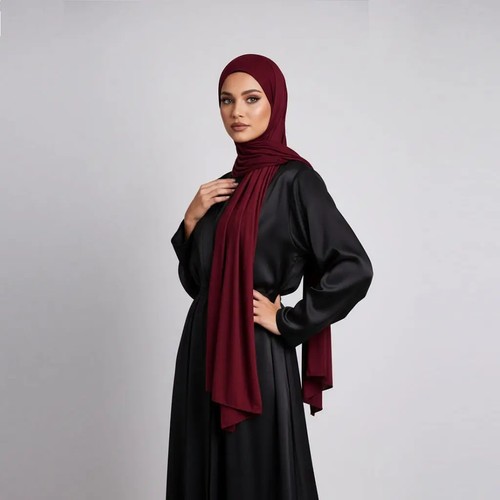 Jersey hijab burgunder 180x70 - hijab,