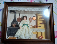 PUPPENKÜCHE Diorama Miniatur Küche - Wandbild  ~ VINTAGE