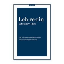 Lehrerin Influencerin Definition Lustig Minimal Modern Poster 40x60 cm, One size