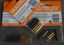 Goldkontakte - 9 Multiplex Buchsen - 4 mm inkl. Schrumpfschlauch