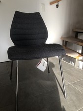 Kartell Stuhl Maui Soft Vico Magistretti – Stoff gepolstert, Dunkelgrau, Neuwert