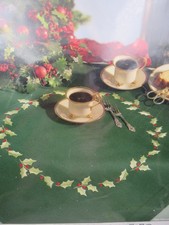 Stickpackung Mitteldecke 80x80 rustikal  Weihnachts/Wintermotiv