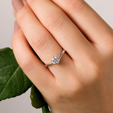 Ehering 14 K Weißgold Diamant