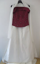 COURAGE ° traumhaftes BRAUTKLEID Gr. 38 weiß rot Hochzeitskleid 3-teilig Kleid 