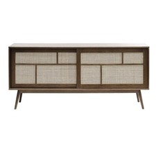 Modern Oak and Rattan Sliding