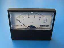 Drehspul Voltmeter 0-10V DC, Skala -20 bis +30°C und 0-100%, Einbau, Front 73x56